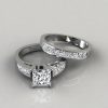 Princess Cut Engagement Ring and Wedding Band Bridal Set