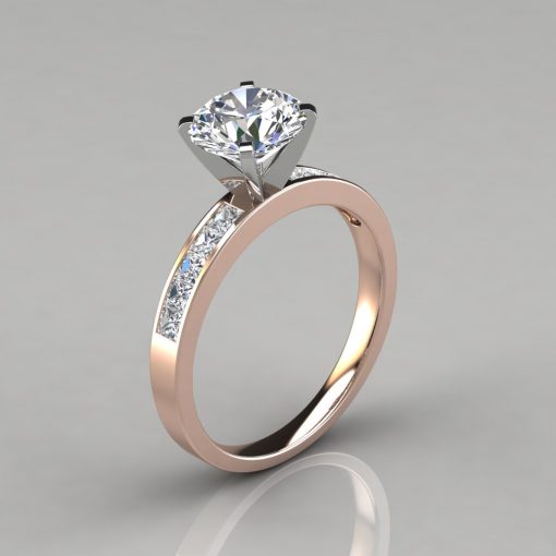 Round Cut Channel Set Engagement Ring - PureGemsJewels