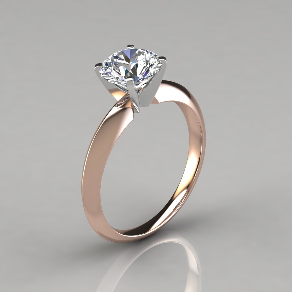 Classic 4 Prong Tiffany  Style Engagement  Ring  PureGemsJewels