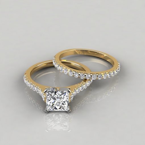 Engagement Ring and Wedding Band Bridal Set - PureGemsJewels