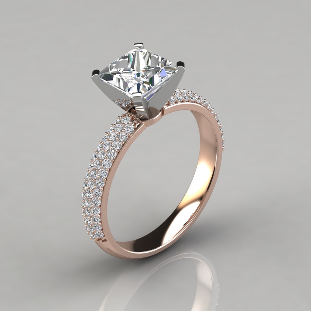 Pave Princess Cut Diamond Ring Pave Princess Cut Diamond Ring