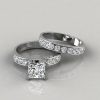 Princess Cut Engagement Ring and Wedding Band Set