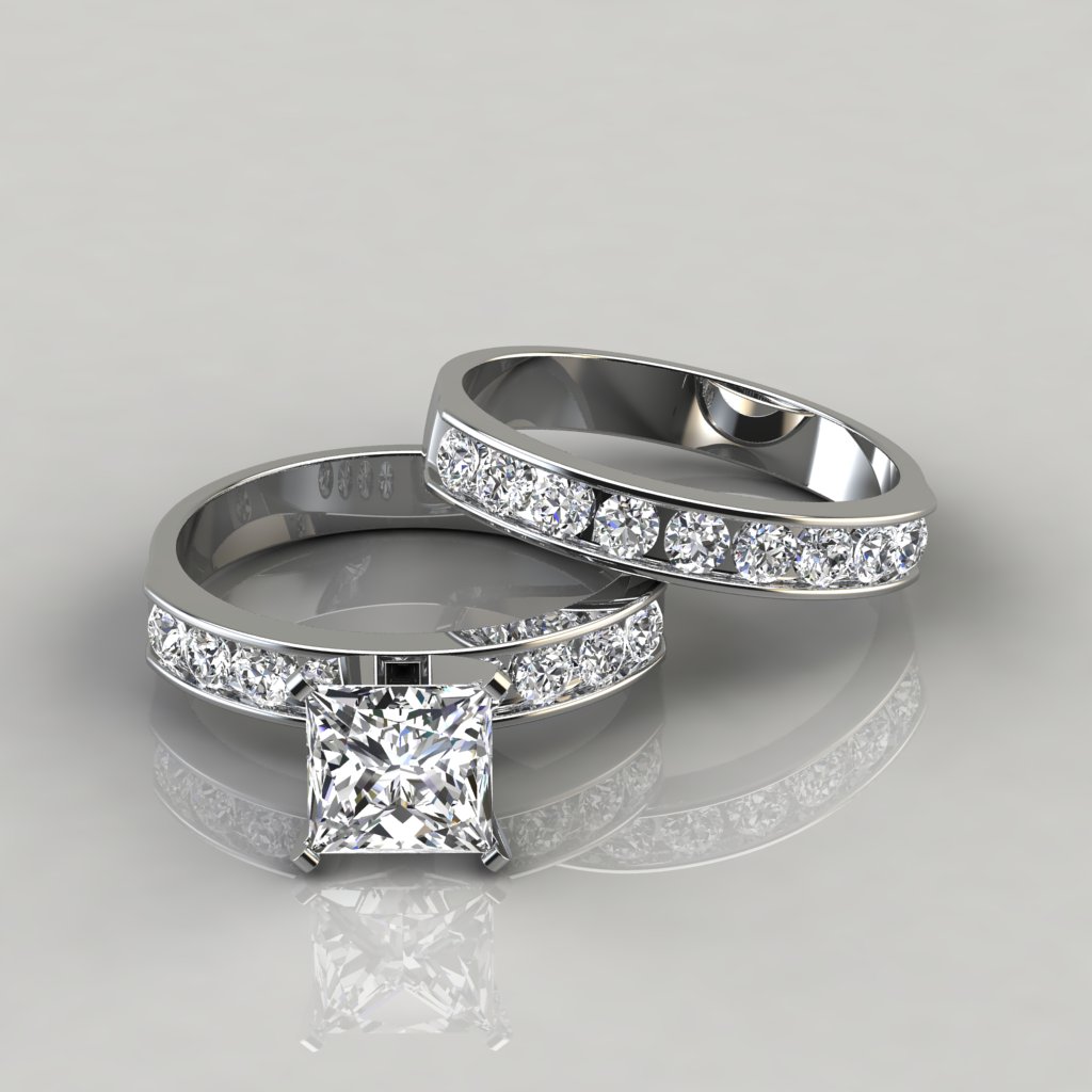 Platinum Princess Cut Diamond Cluster Engagement Ring — Form Bespoke  Jewellers