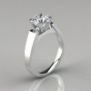 Round Cut Solitaire Cathedral Style Engagement Ring
