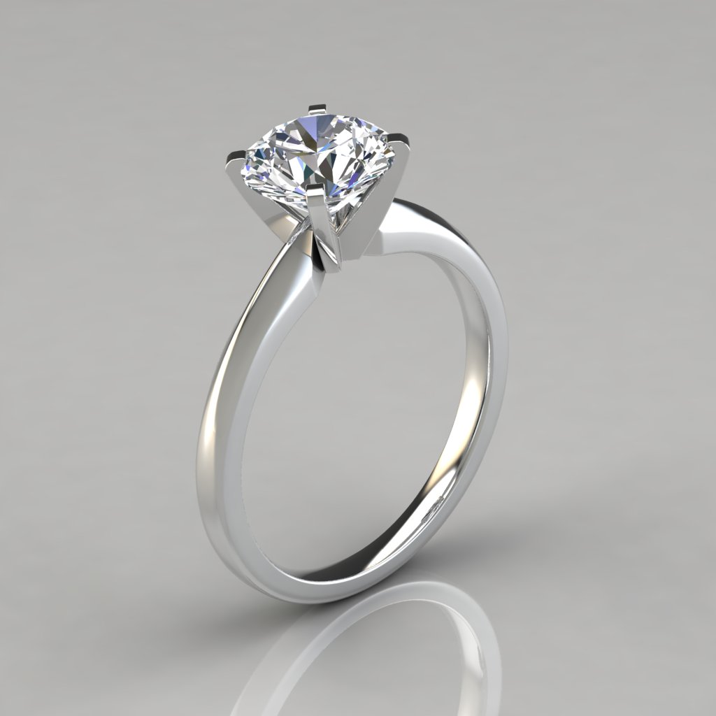 Hverdage billedtekst harmonisk Classic Solitaire Round Cut Engagement Ring - PureGemsJewels