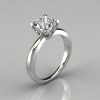 Princess Cut Tulip Head Solitaire Engagement Ring