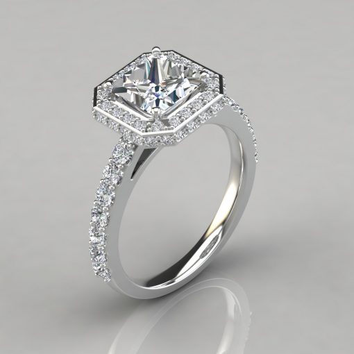 Buy 14K White Gold Gorgeous Proposal Ring Princess Halo Style With Lab  Grown Diamond 1.5 Carat Online in India - Etsy