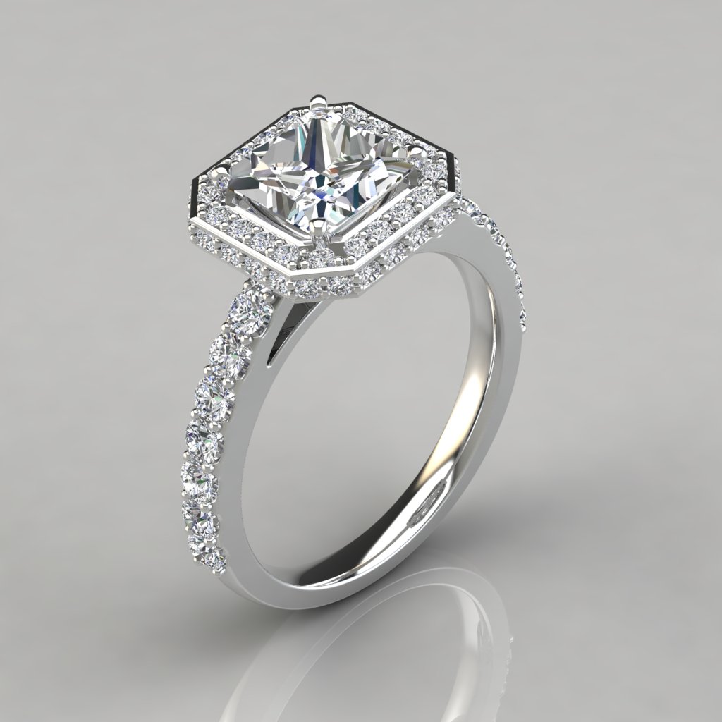 Vivian 1ct Princess Halo Lab Diamond Ring | Fiona Diamonds