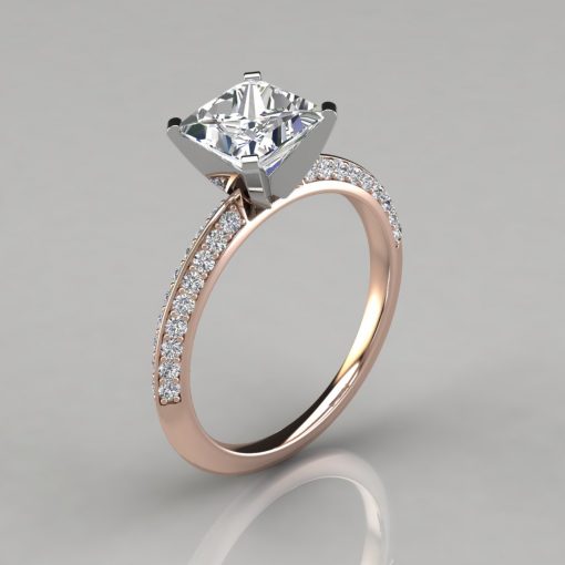 Two Sided Princess Cut Engagement Ring - PureGemsJewels