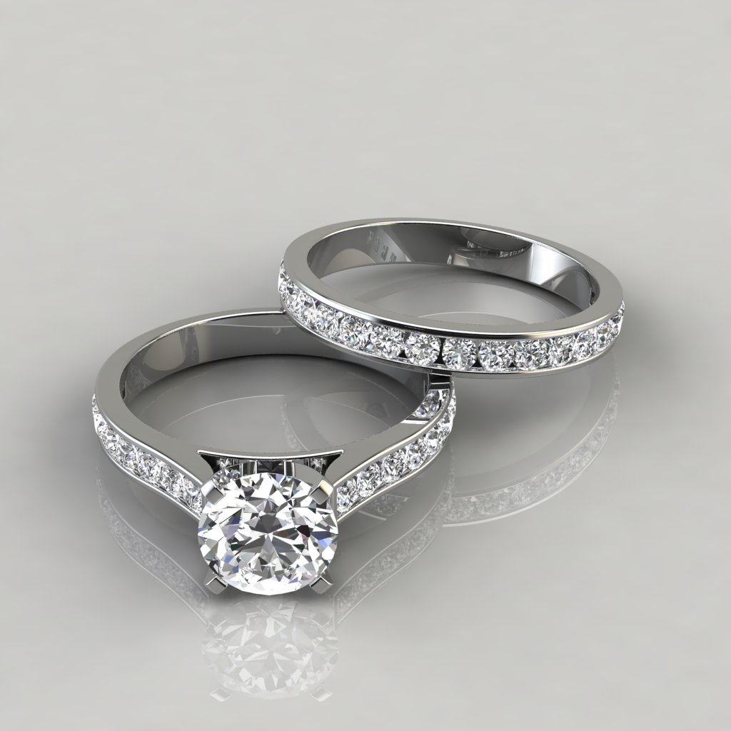 180w1 Round Cut Engagement Ring And Wedding Band Bridal Set Man Made Diamond 