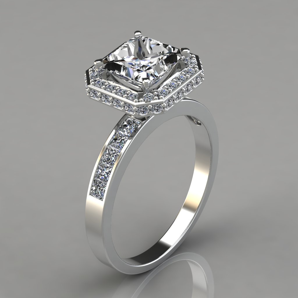Channel set cheap halo ring
