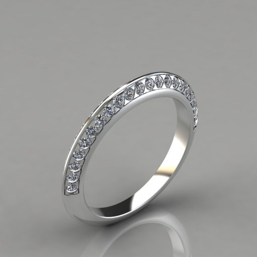 0.45Ct Two Row Knife Edge Pave Wedding Band - PureGemsJewels