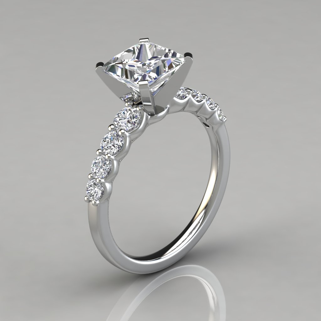 THE LEO First Light Diamond Princess-Cut Engagement Ring 1 ct tw 14K White  Gold | Kay