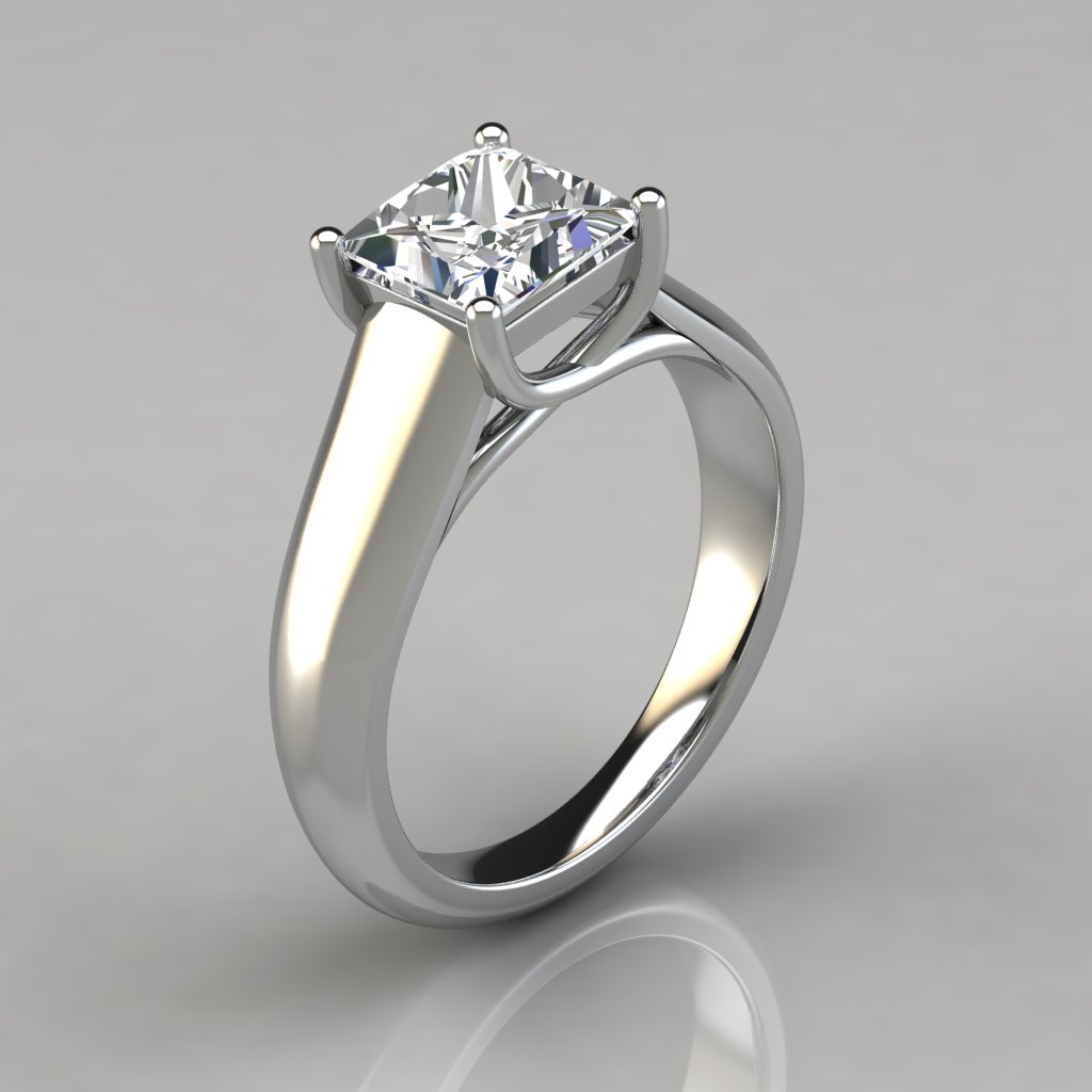 Lucida Wide Band Solitaire Engagement Ring