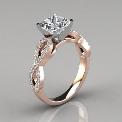 Round Infinity Style Engagement Ring - enr328 - MoissaniteCo.com
