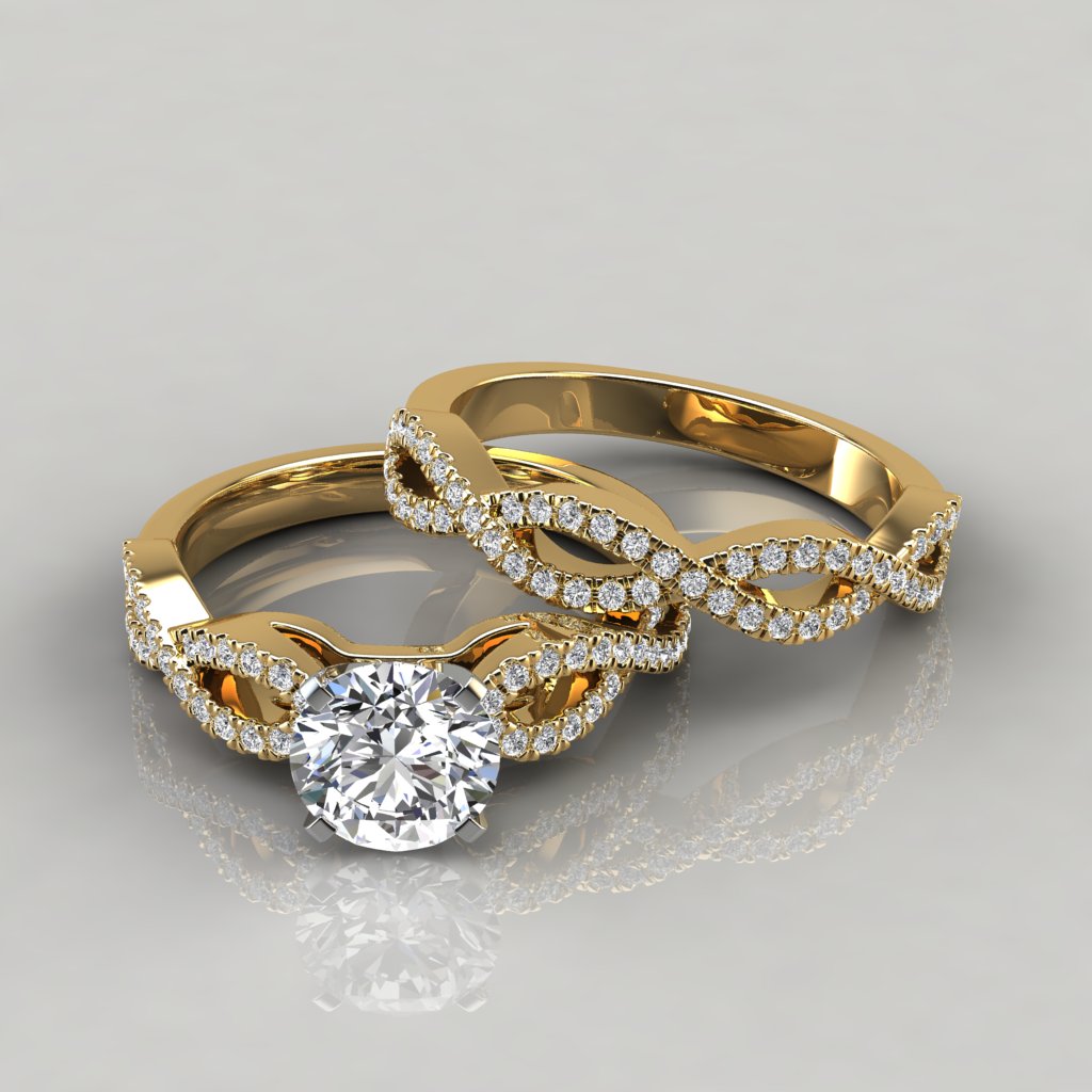 Yellow Gold Infinity Plain Solitaire Band