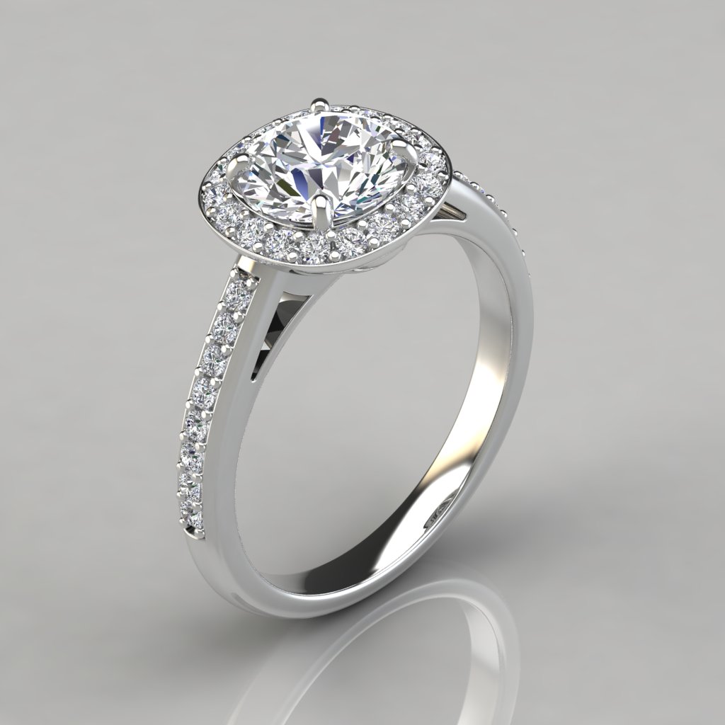 1.50 Ct Round Cut Halo Engagement Ring White Gold Over On 925 Sterling –  atjewels.in