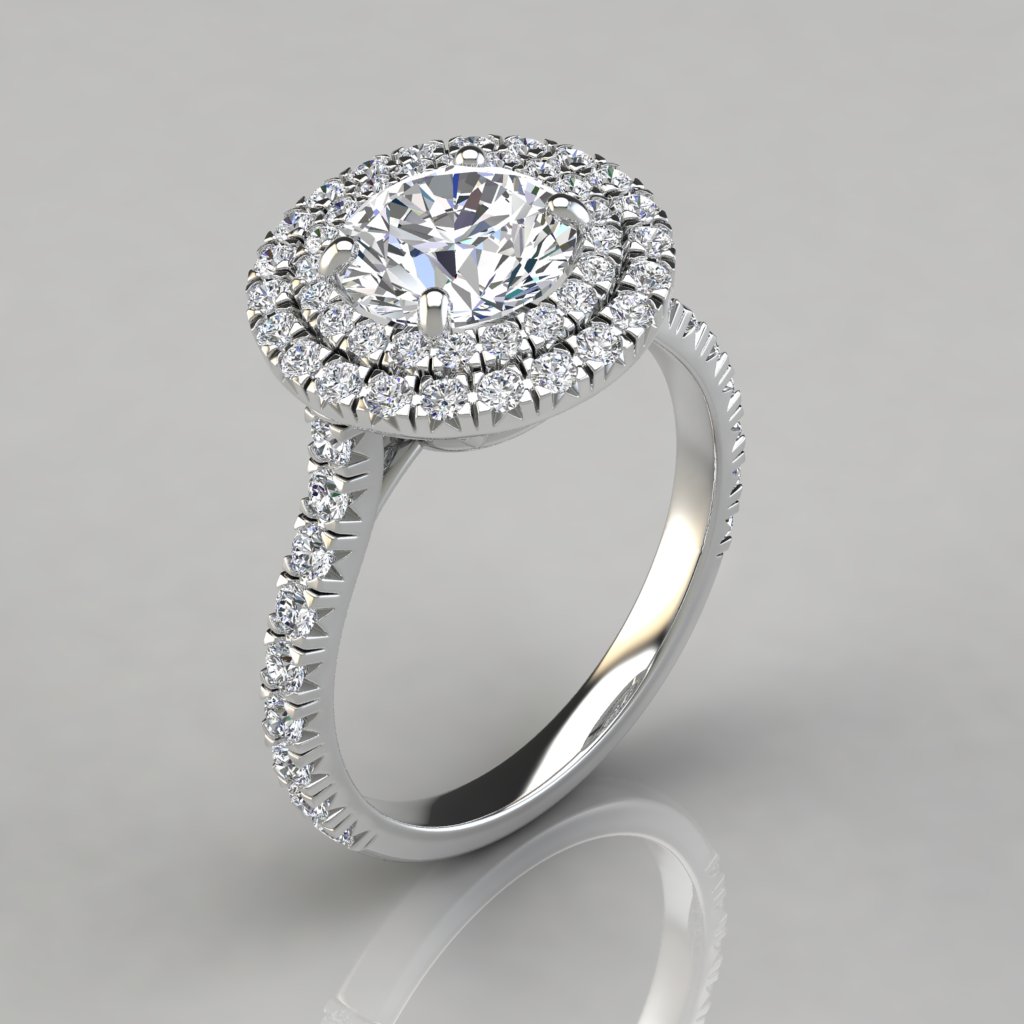 Round Halo Cut Engagement Rings