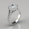 Royal Split Shank Round Cut Halo Engagement Ring