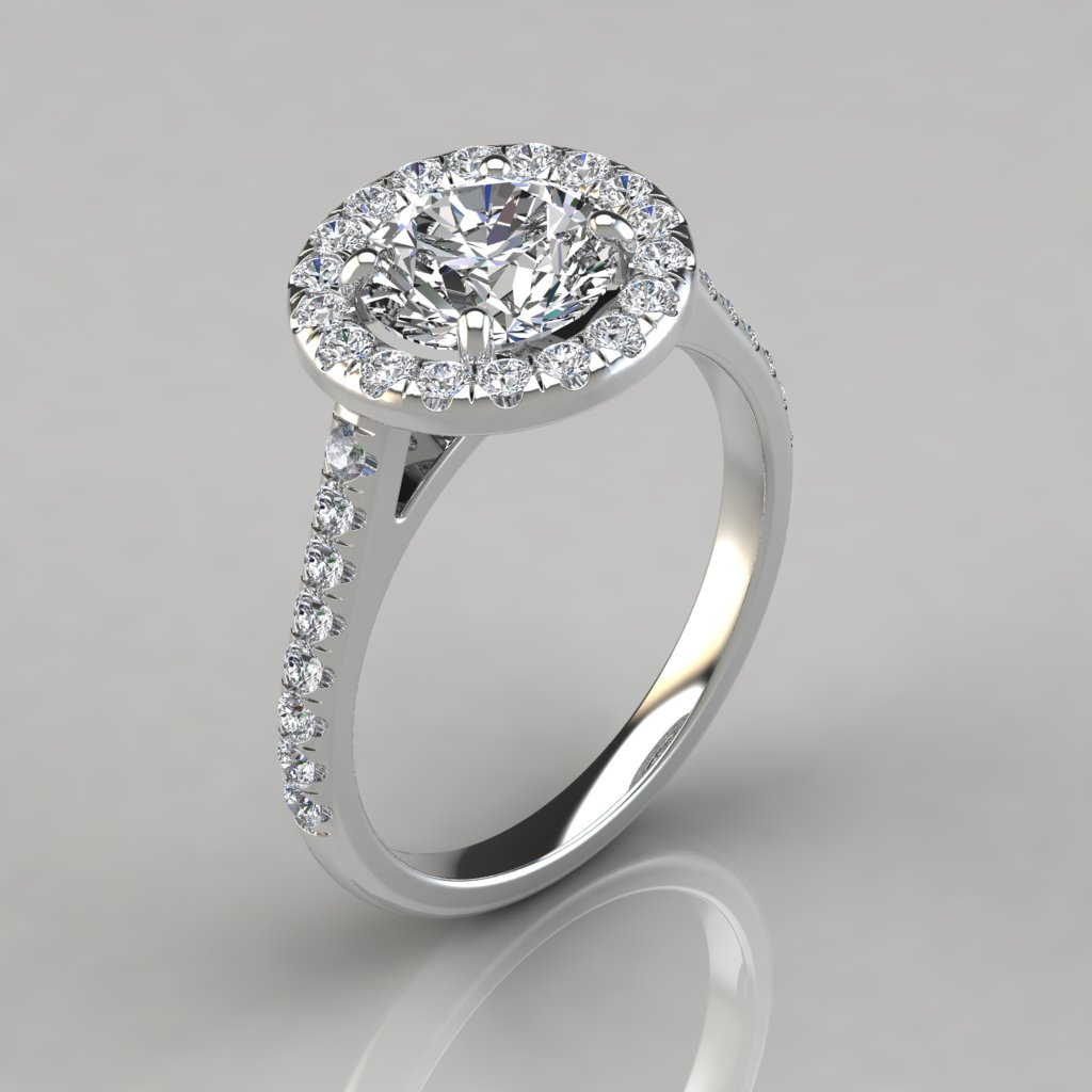 3.20 Carats Round Brilliant Cut Solitaire Hidden Halo Diamond Engageme –  Benz & Co Diamonds