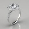 Floating Cushion Shape Halo Style Engagement Ring