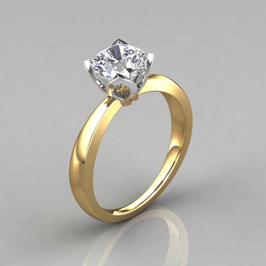 Twist Cushion Cut Engagement Ring - PureGemsJewels