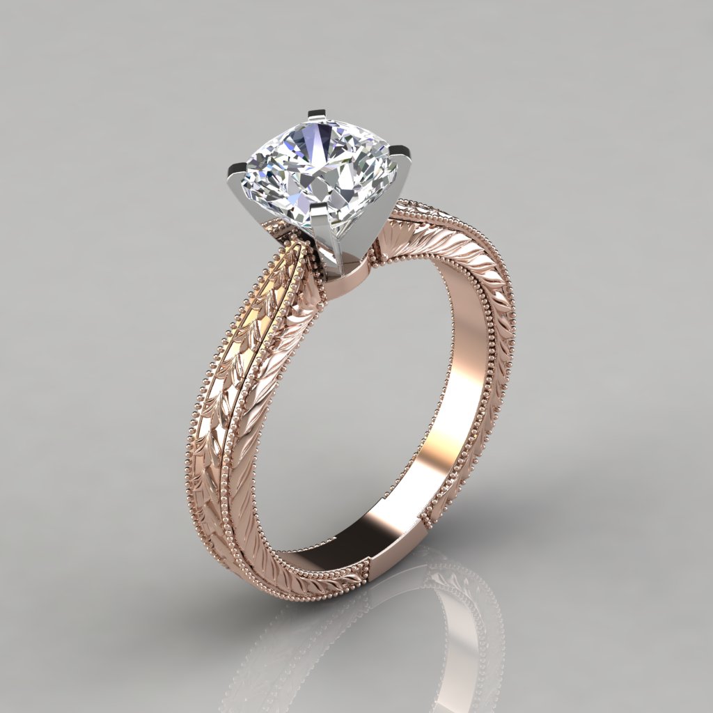 Twist Cushion Cut Engagement Ring - PureGemsJewels