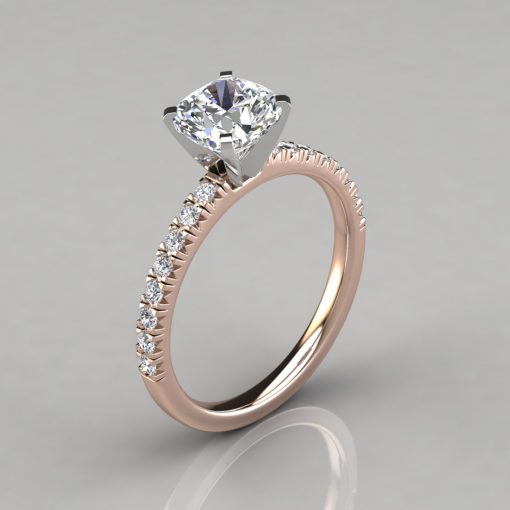 French Cut Cushion Cut Engagement Ring - PureGemsJewels