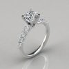 Graduated Side Stone Cushion Cut Engagement Ring