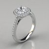 Cushion Cut Halo Engagement Ring