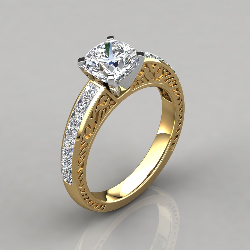 Twist Cushion Cut Engagement Ring - PureGemsJewels