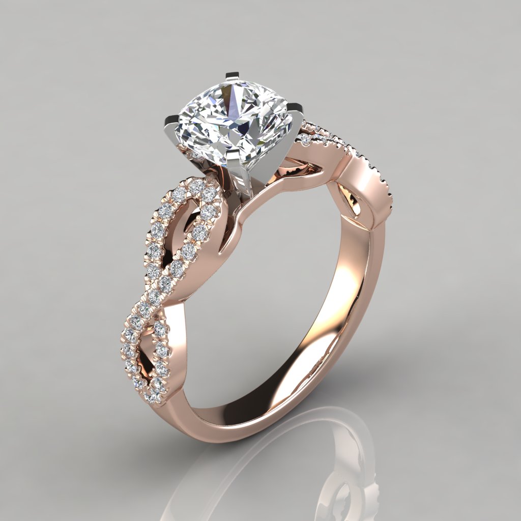 0.30 Ct Natural Round Cut Diamond Three Stone Infinity Engagement Ring 14K  Gold | eBay