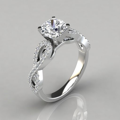 Twist Cushion Cut Engagement Ring - PureGemsJewels