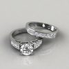 Round Cut Engagement Ring and Wedding Band Bridal Set