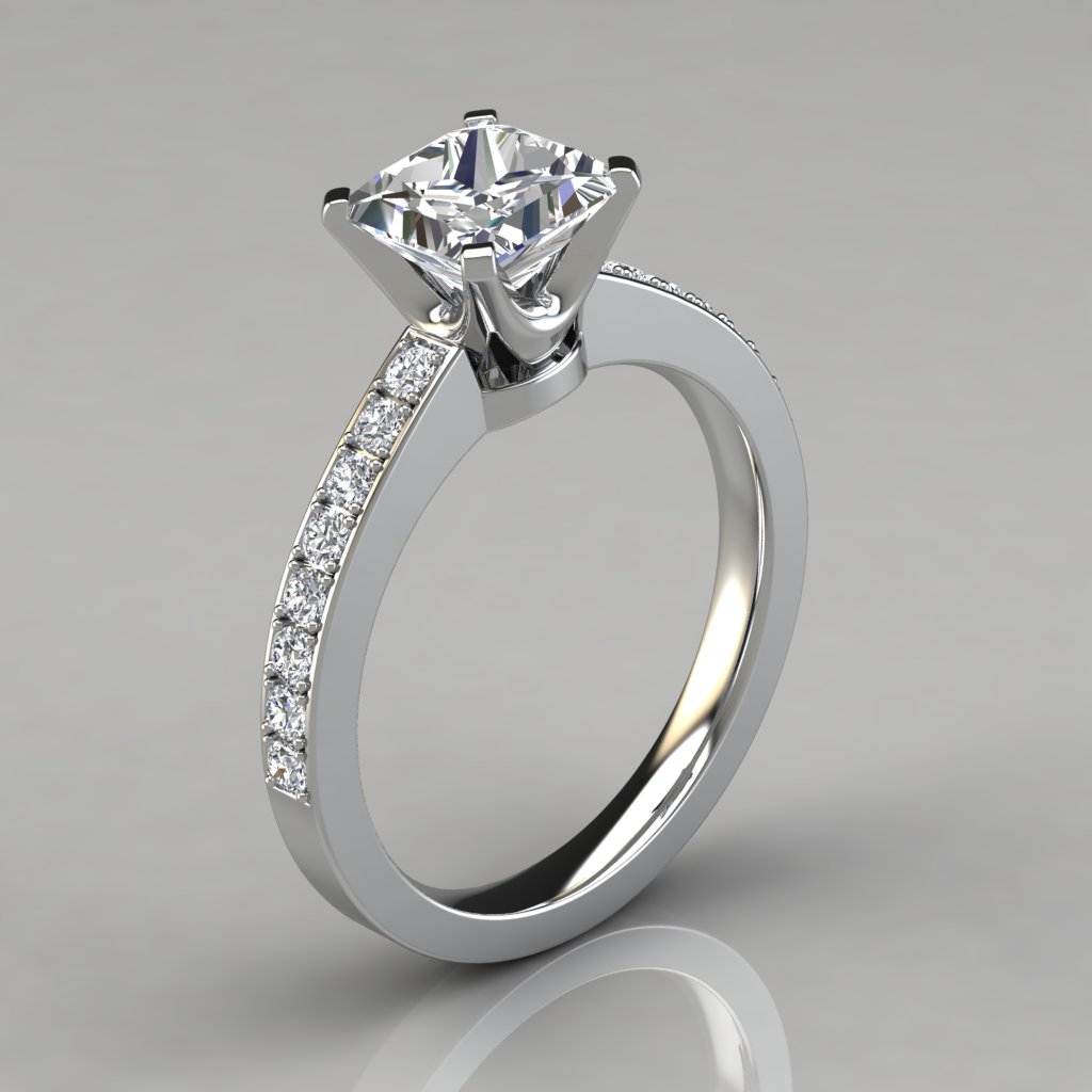 Buy Engagement Ring, Diamond Princess Cut Unisex Art Deco Design Online in  India - Etsy