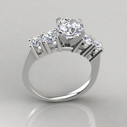 Graduated Five Stone Cushion Cut Engagement Ring