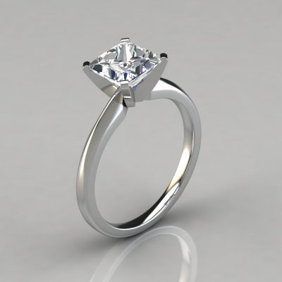 Classic Princess Cut Solitaire Engagement Ring