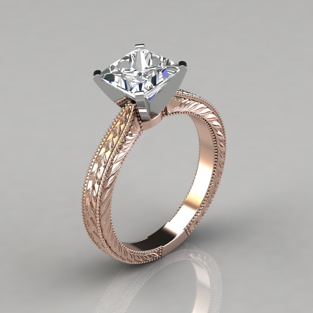 white-gold-hand-engraved-princess-cut-solitaire-engagement-ring
