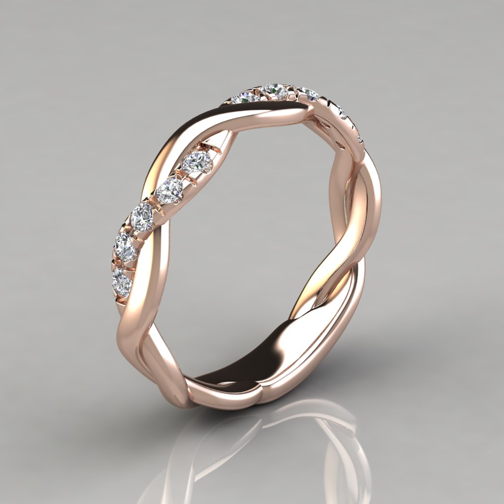 Petite Twist Wedding Band #102703 - Seattle Bellevue | Joseph Jewelry