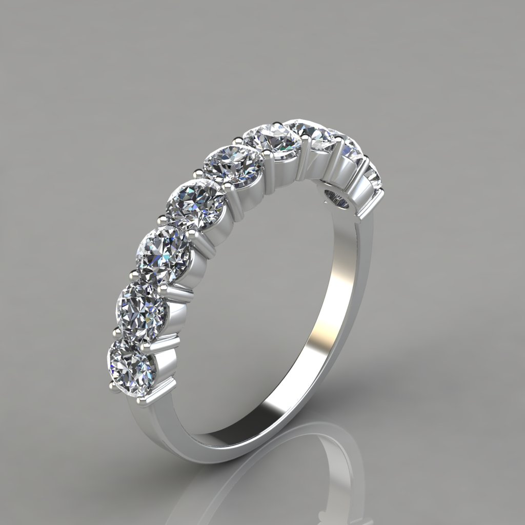 TwoBirch Wedding Ring - 1 Carat 10 Stone Channel Set Wedding Ring